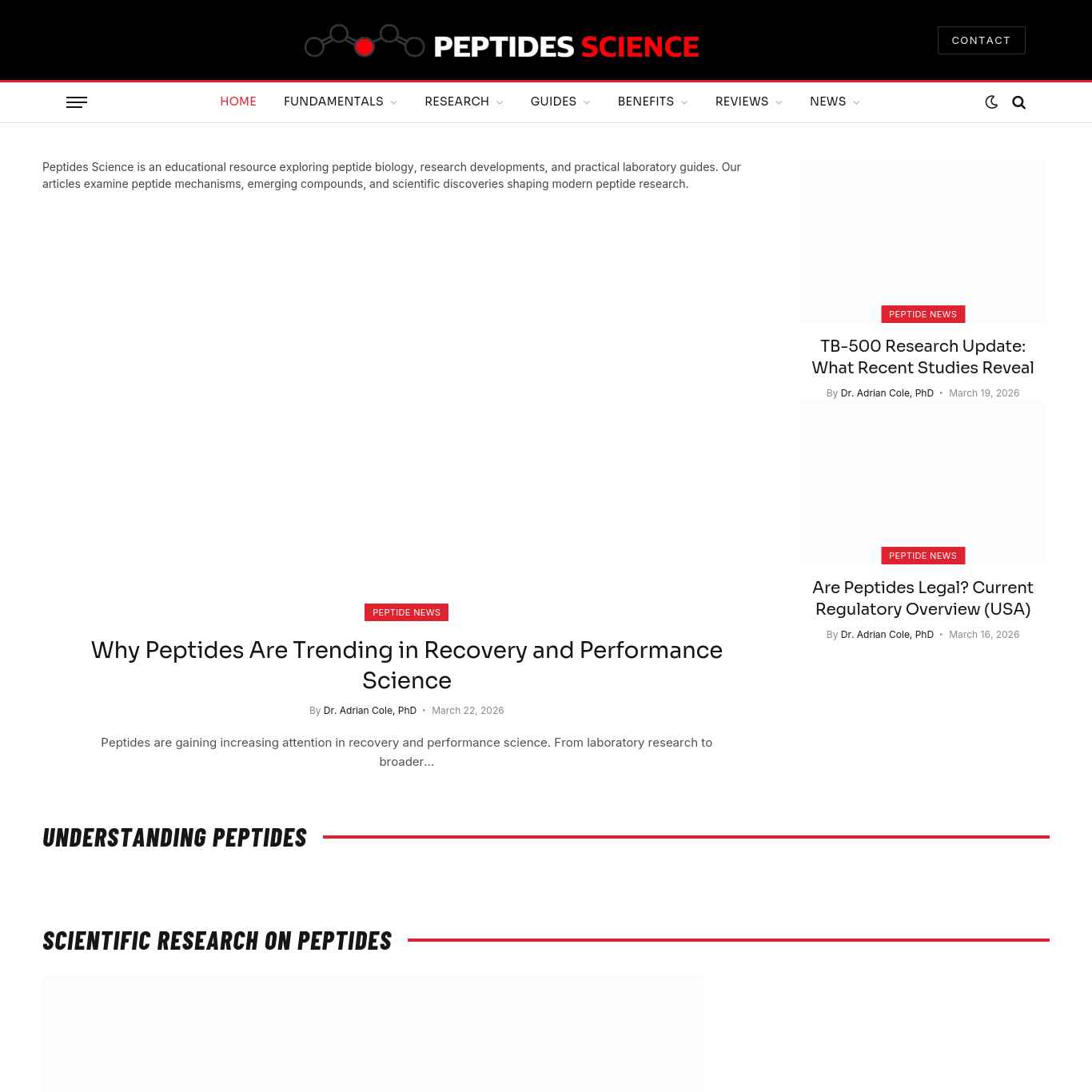 Скриншот сайта peptides-science.org