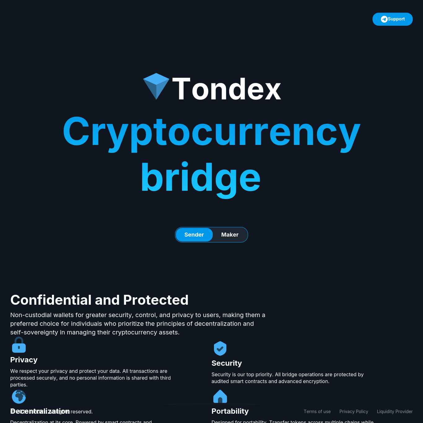 Скриншот сайта tondex.net